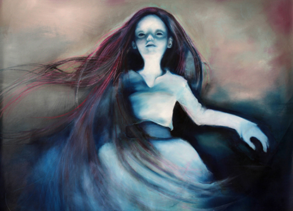 Ghost, Painting of a Doll from the Ophelia Pop surrealism series by Barbara Agreste