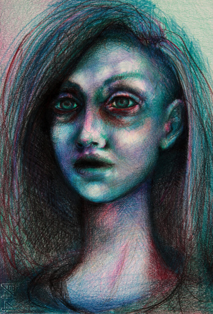 Blue Mermaid, drawing by barbara Agreste Blue Mermaid, drawing from the Mermaid series by B. Agreste, pastels on paper.