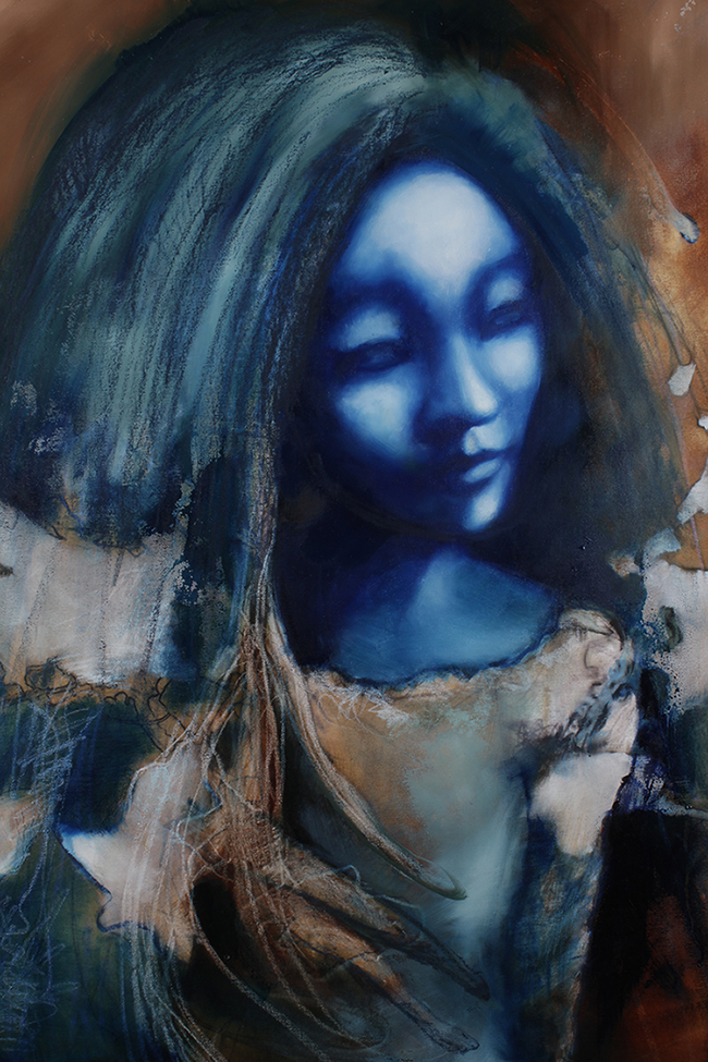 Fairy Doll (Ophelia Series) 90 x90 cm Oil on canvas by Barbara Agreste