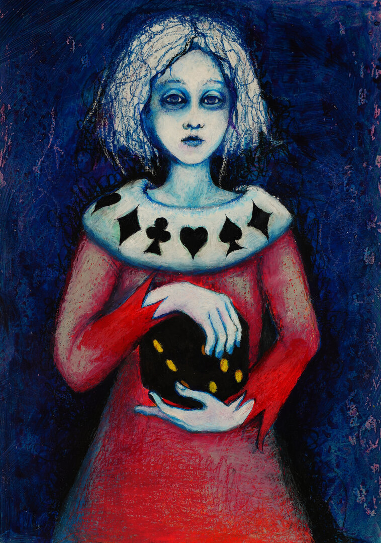 barbara-agreste-portrait-black-dice-dark-surrealism-painting