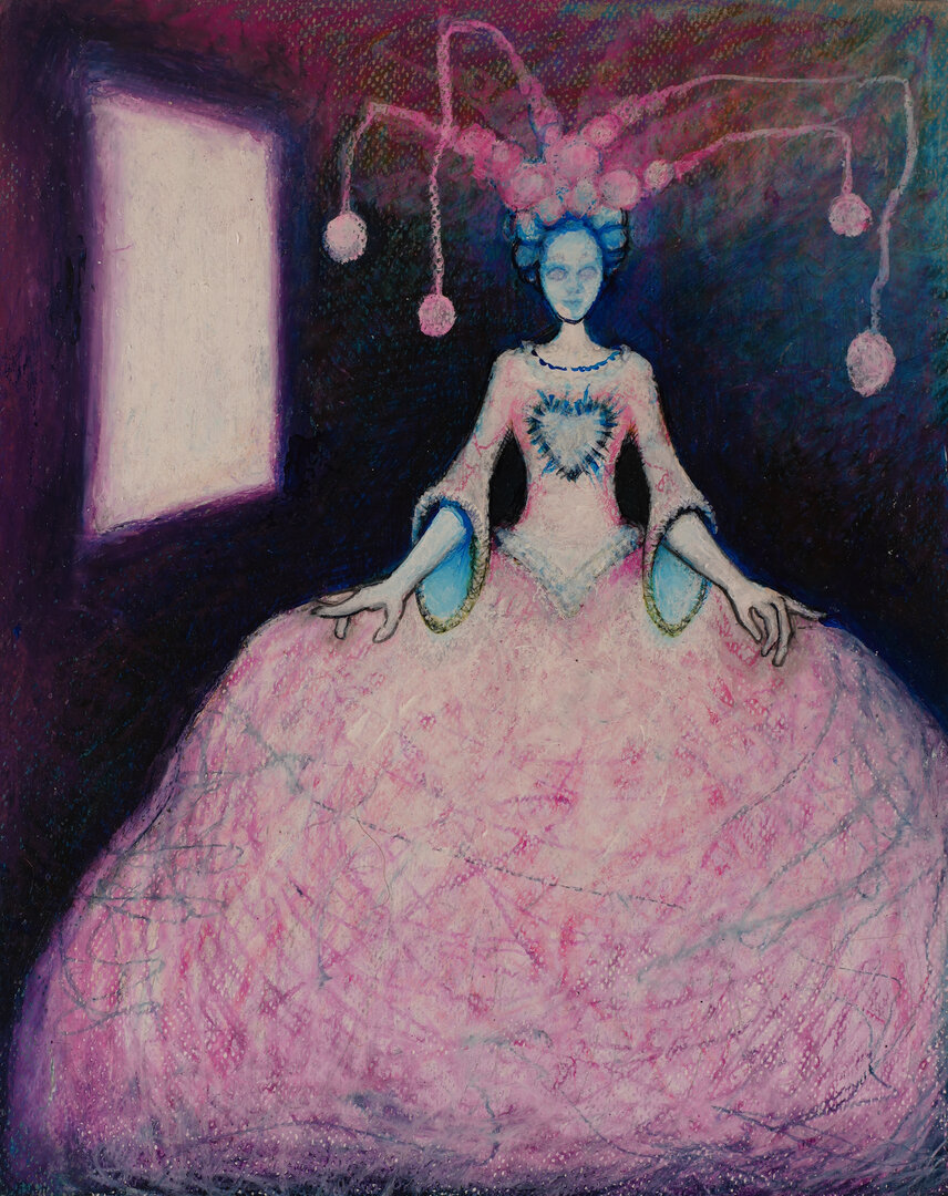 barbara-agreste-the-heartroom-acrylic-oil-pastel-paper-painting-art